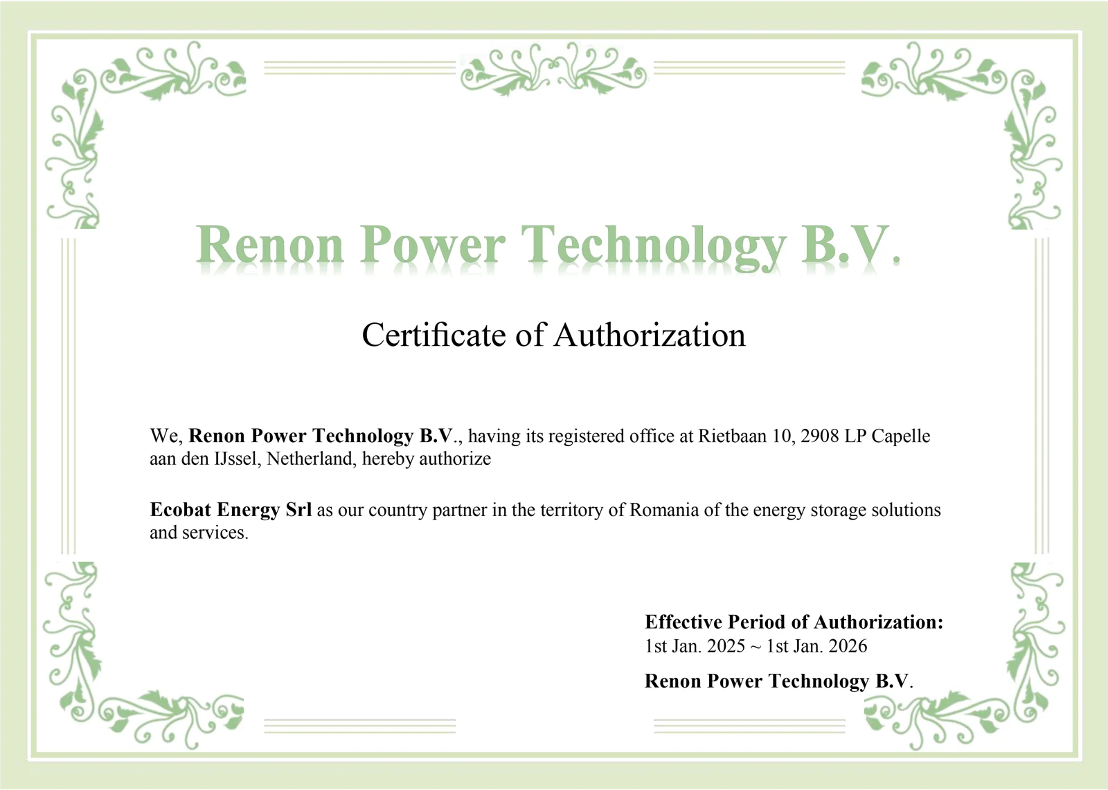 Detalii tehnice — Acumulator Renon Extreme Series 51.2V - BMS+Module 30,72kwh