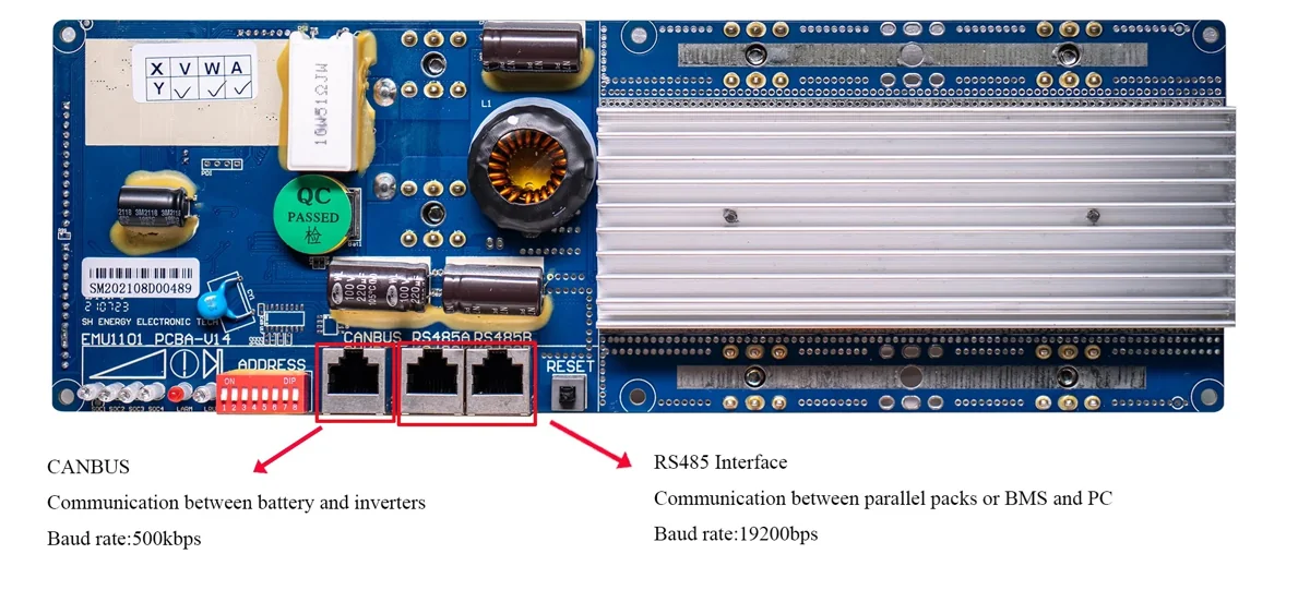 BMS Seplos 8S–16S, 24V/48V, 100A, CAN/RS485