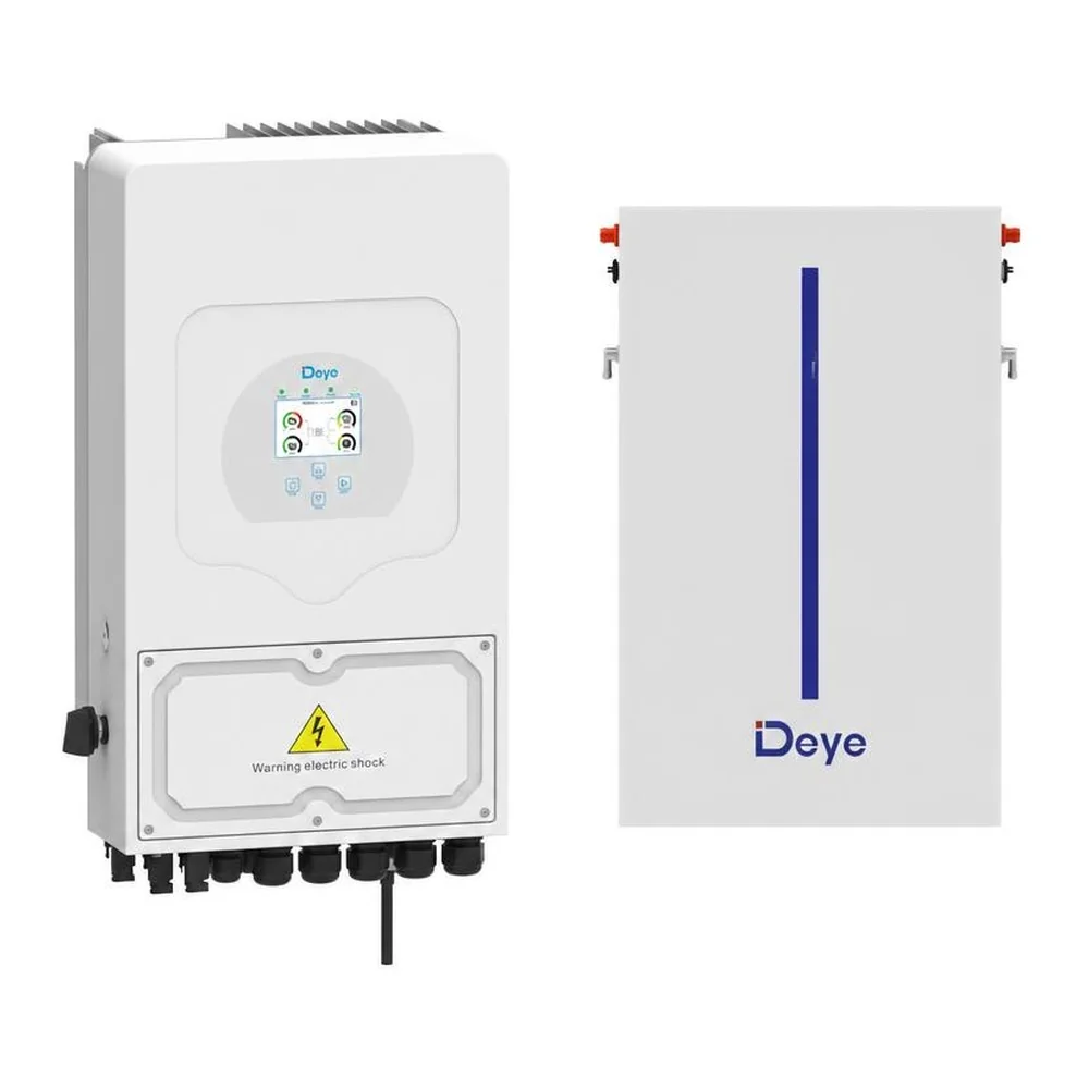 Pachet Invertor hibrid monofazat DEYE 6kW + Acumulator Deye RW-M6.1-B , 6.14kWh