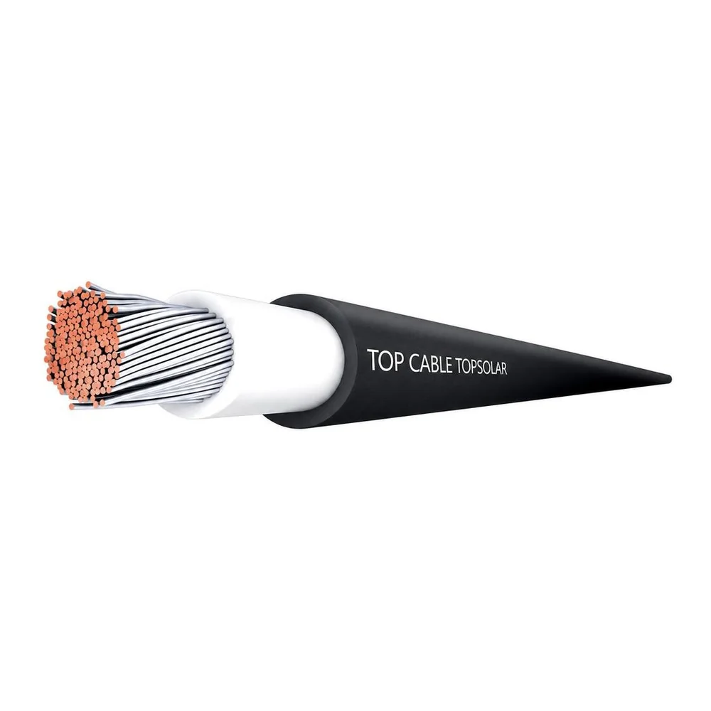 Cablu pentru panouri solare 4 mm², H1Z2Z2-K, negru, TopSolar Cca-s1d2a1