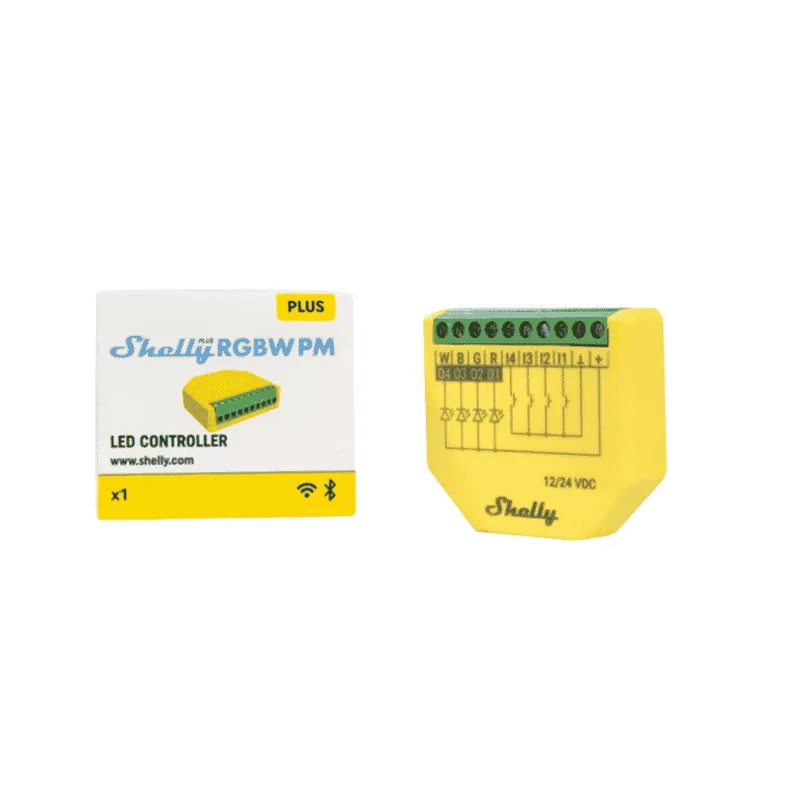 Shelly Plus RGBW PM, Releu Smart cu 4 Canale pentru Automatizări și Scenarii