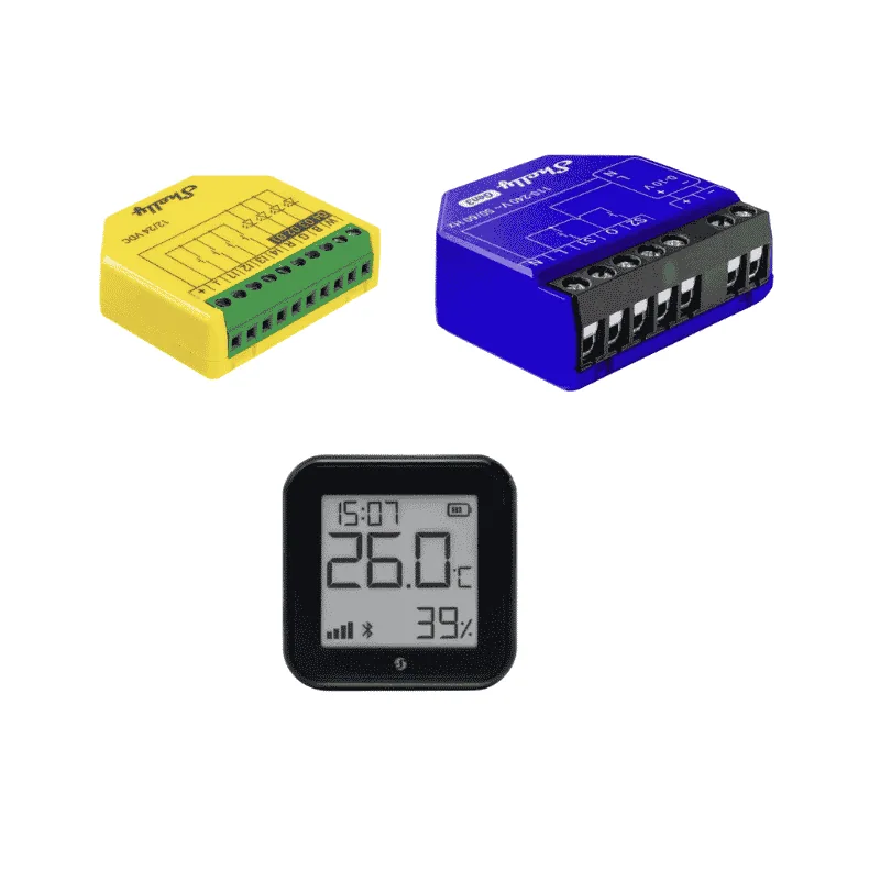 Kit Shelly Plus RGBW PM + Shelly Dimmer 0/1-10V PM Gen3 + Shelly H&T Gen3
